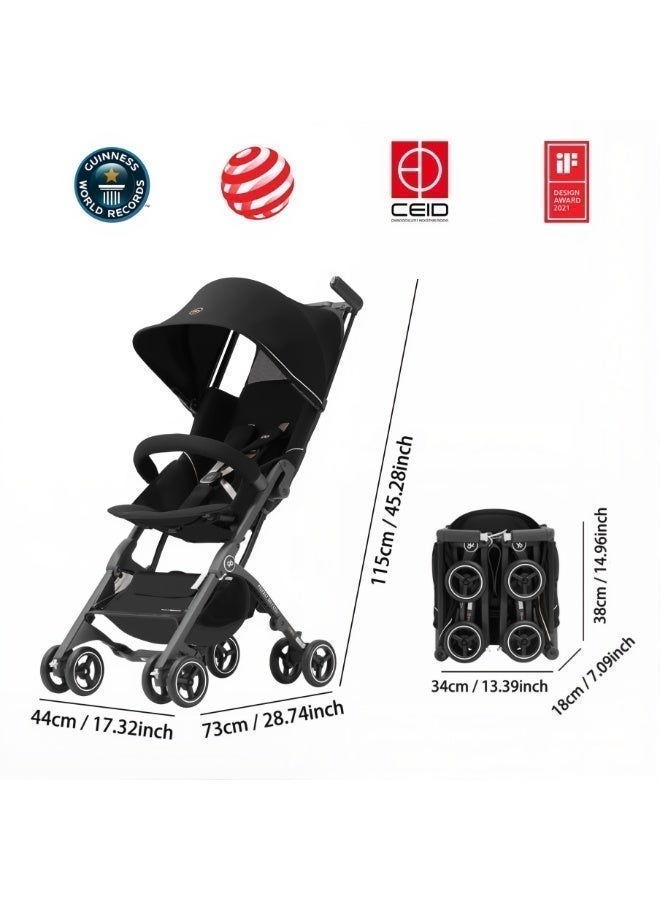 جي بي عربة أطفال gb Pockit+ لجميع التضاريس، فائقة الصغر وخفيفة الوزن، مناسبة للسفر للأطفال والرضّع، متوافقة مع أمتعة المقصورة على الطائرات، باللون الأسود والبرتقالي - Image 5